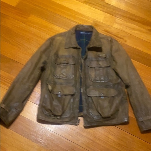 Vintage Roughneck Polo Ralph Lauren Aviator Distressed Leather Jacket XXL - Picture 1 of 12